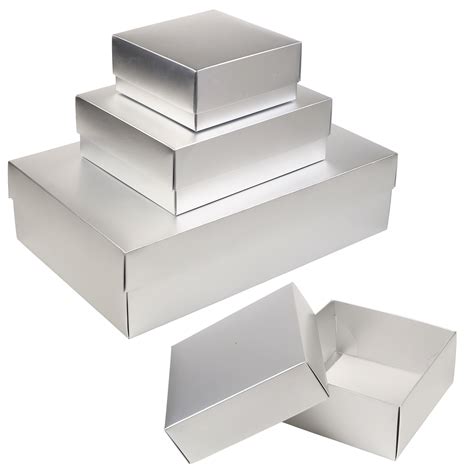 Silver Gift Boxes with Lids 